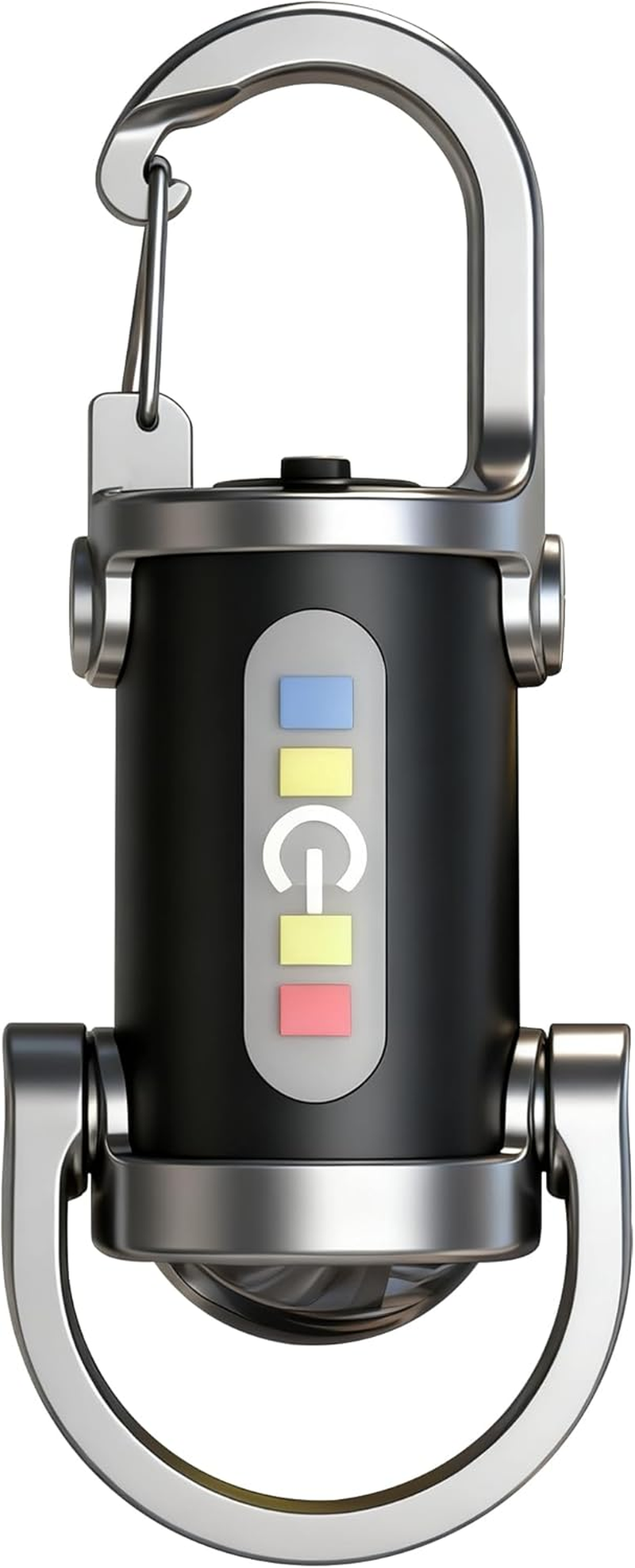 Portable Rechargeable Bright Keychain Flashlight, Small LED Keyring Flashlight, Compact Mini Waterproof Torch with USB Charging, for Hiking, Camping, Emergency, Daily Use (Black)