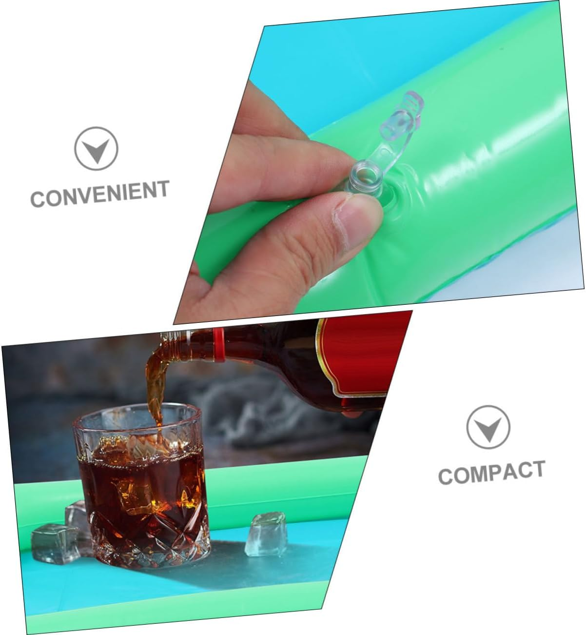 6Pcs Inflatable Ice Serving Bars Pool Party Supply Floating Tray for Beverage Storage for Swimming Pool Drink Holder Random Color image number 2