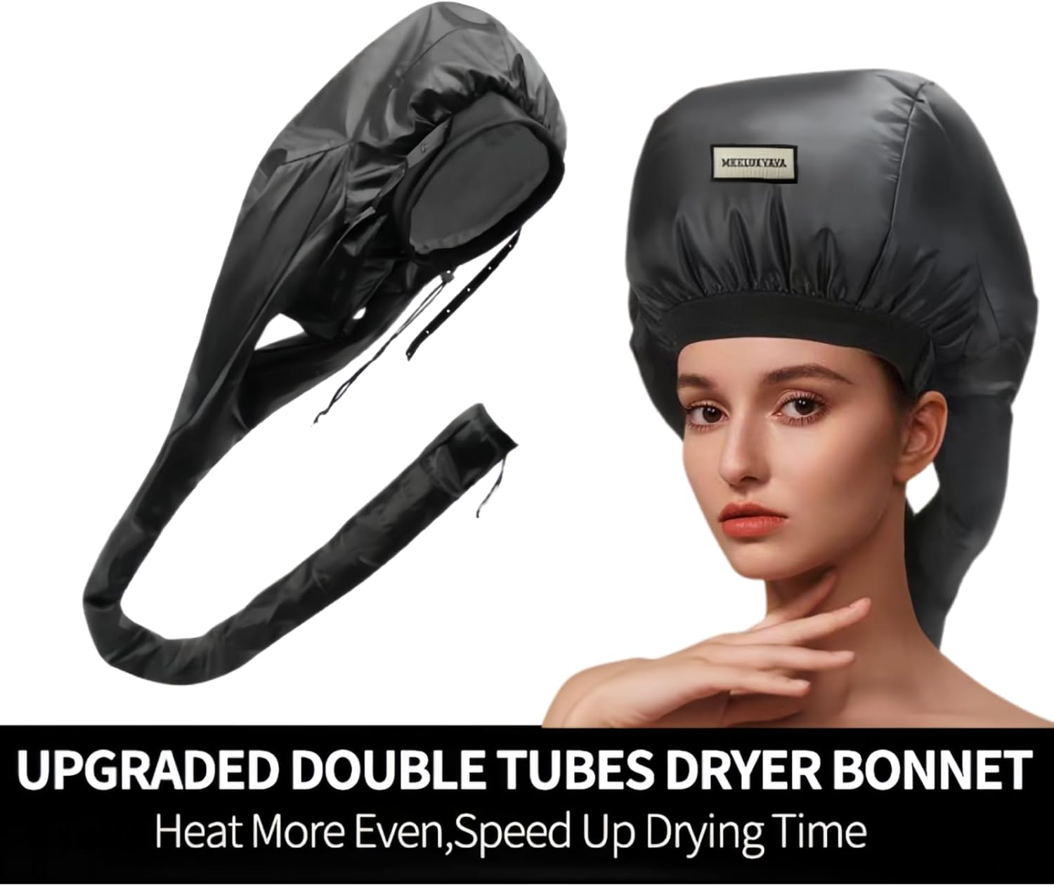 Bonnet Hair Dryer for Curly Hair,Upgraded Double Tubes Diffuser Cap,Even Heat Distribution,Hairstyling Dryer Cap for Women,Portable Hair Dryer,Hooded Hair Dryer,Hair Dryer Bonnet image number 6
