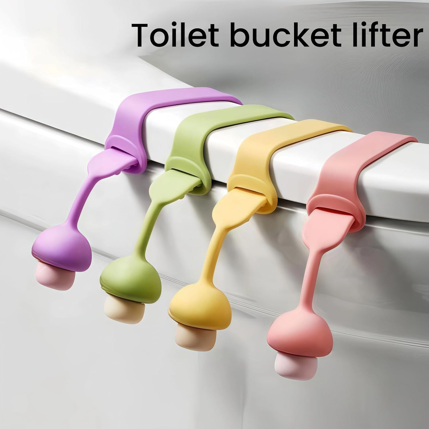 2Packs Toilet Seat Covers & 1 Hand Lid Lifter(Color Randomly) Combo, Universal Fit for All Standard Toilets, Anti-Slip & Warm Design (Beige and Green) image number 1