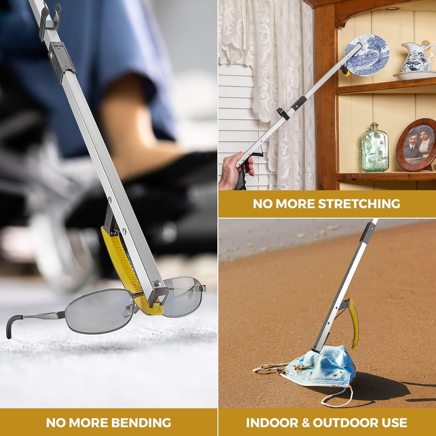 Medca Reacher Grabber Pickup Tool - Wide Claw Arm Gripping Device with Magnetic Tip | Lightweight & Durable | Indoor and Outdoor Extender Reaching Mobility Aid | Trash Picker 26&rdquo; image number 3