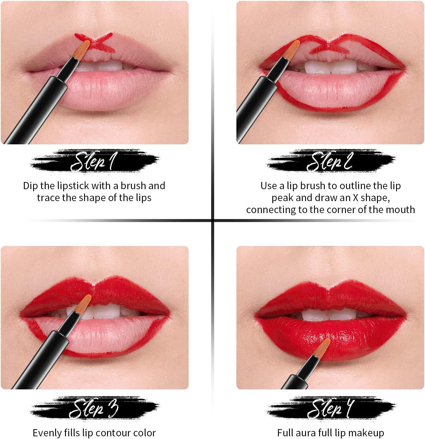 Ducare Retractable Lip Brush Travel Portable Vanity Lipstick Gloss Makeup Brush Tool - Brown image number 6