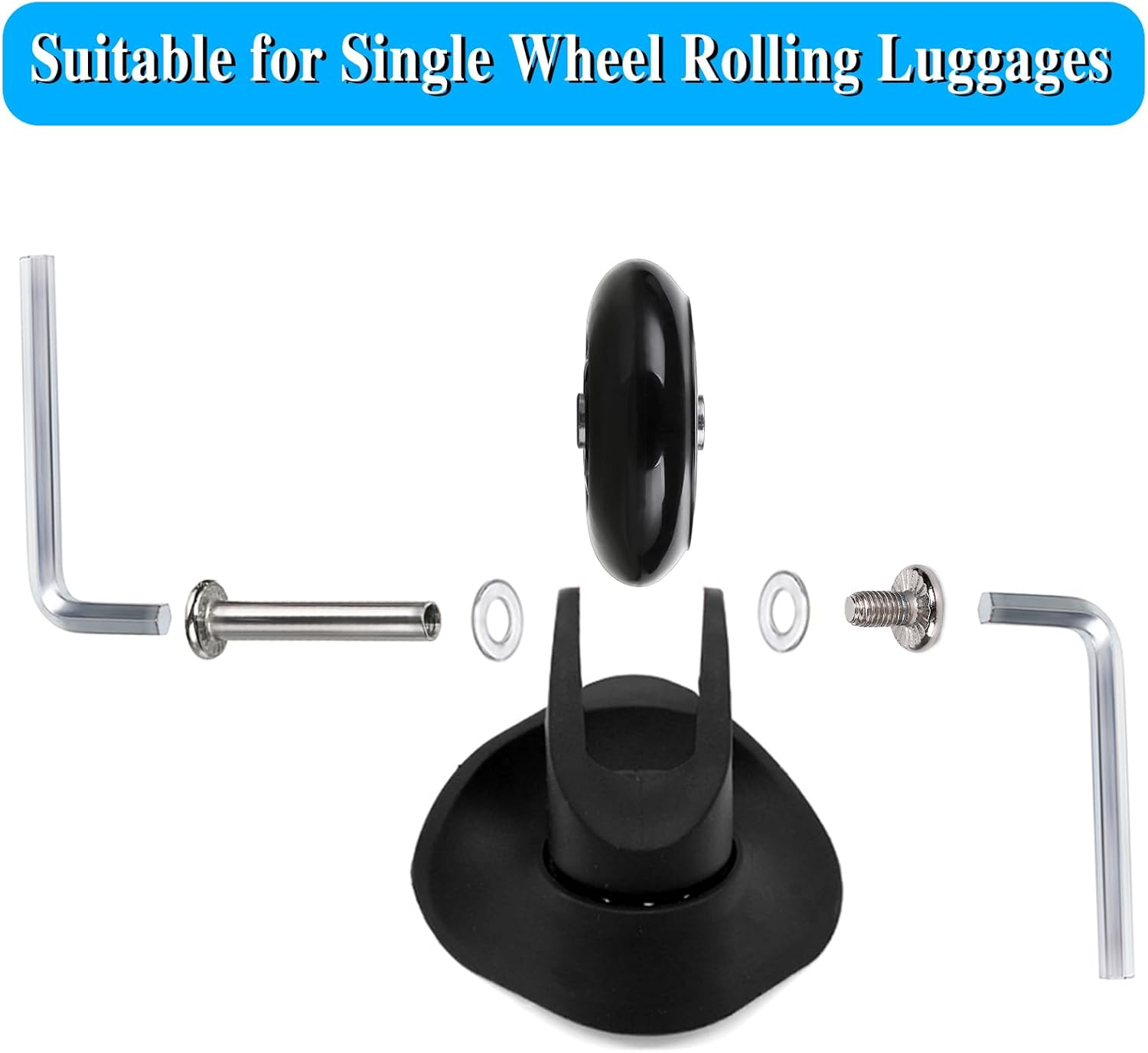 Ownmy Luggage Suitcase Replacement Wheels, Rubber Swivel Caster Wheels Bearings Repair Kits