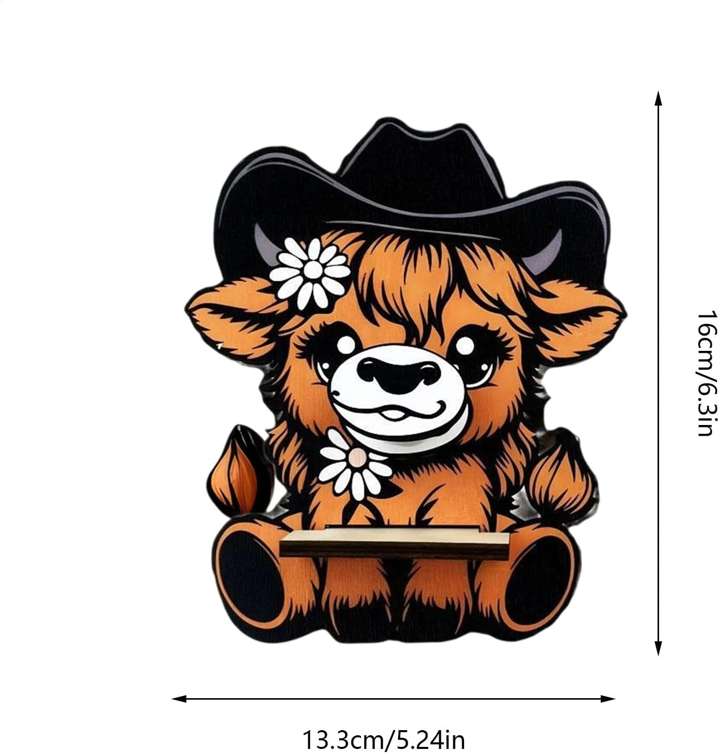 Animal Glasses Holder - Funny Glasses Stand, Highland Cow Glasses Holder | Portable Highland Glasses Holder Stand, Glasses Holder Statues, Wooden Cow Glasses Stand for Desk image number 4