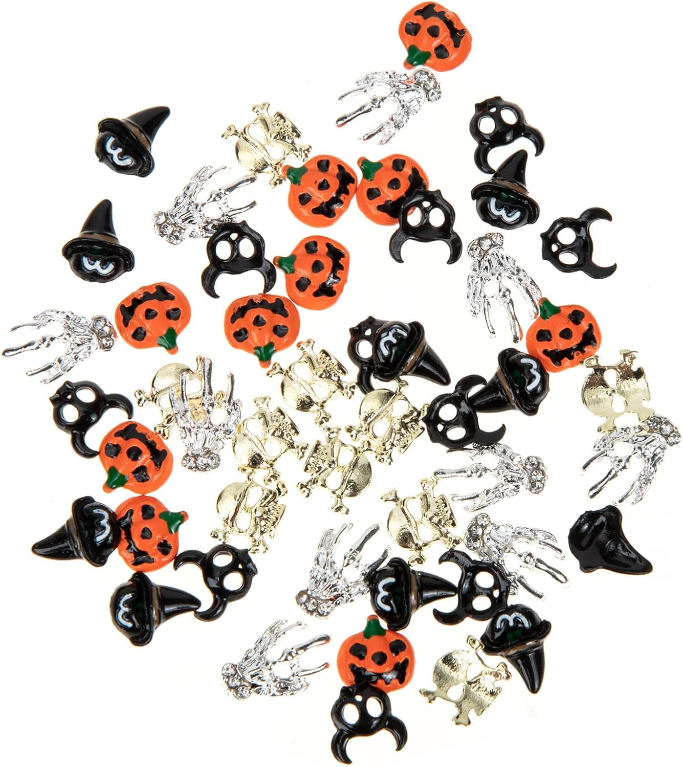 Minkissy 250Pcs Halloween Nail Art Charms DIY Nail Art Charms Halloween Decorations Supplies image number 3