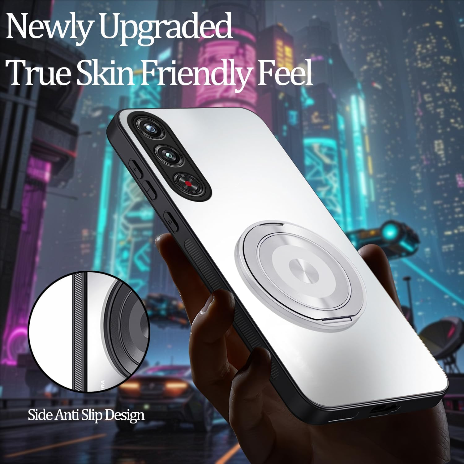 Anlalish Mobile Phone Case Compatible with Redmagic 10 Air, Silicone Matt, Slim Protective Case for ZTE Nubia Red Magic 10 Air with Magnetic Holder, Cover Accessories, Shockproof, Scratch-Resistant image number 1