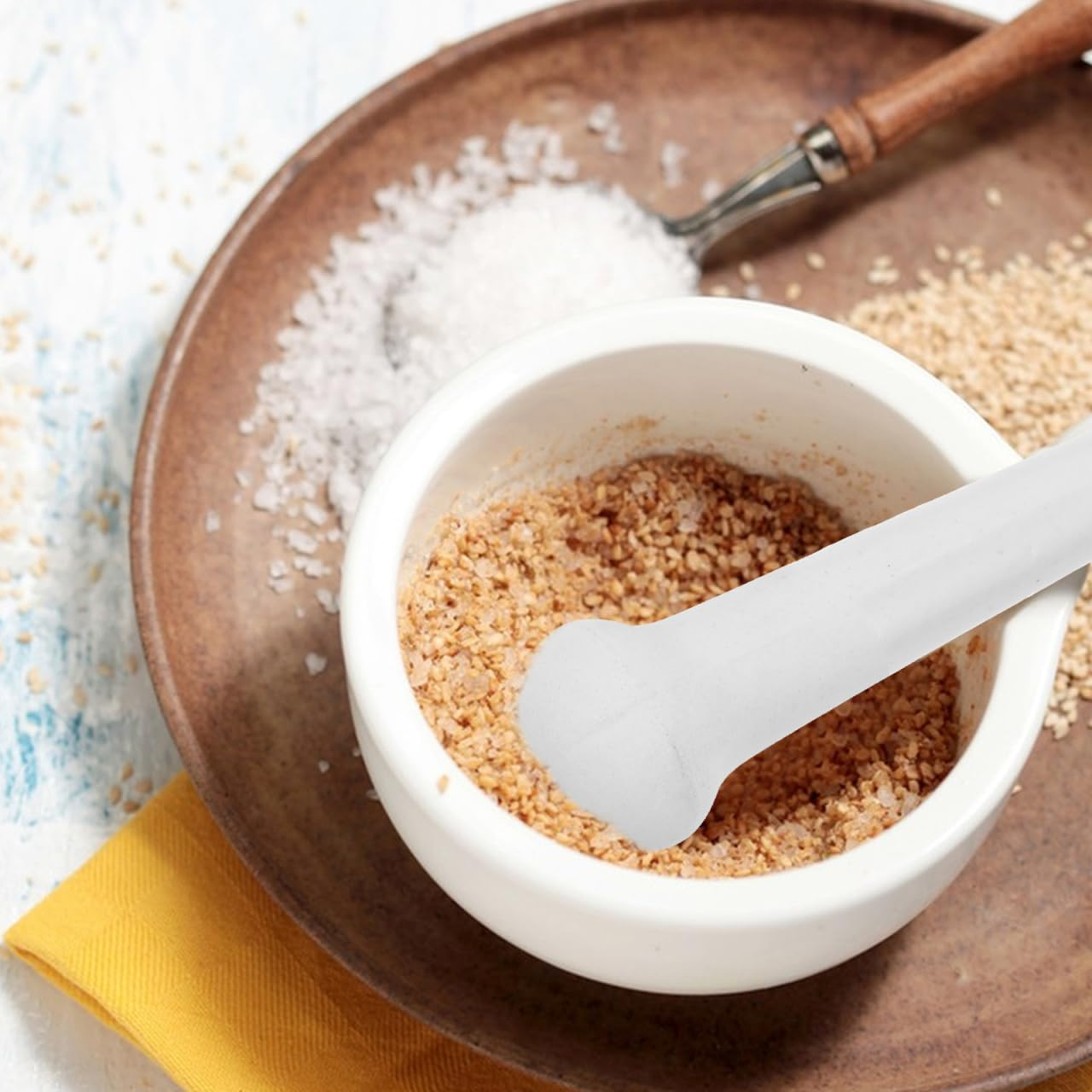 Ceramic Food Grinding Pestle Rod - Multi-Functional Garlic Crusher, Manual Baby Food Grinder, Handheld Medicine Pestle, 9Cm, White image number 4