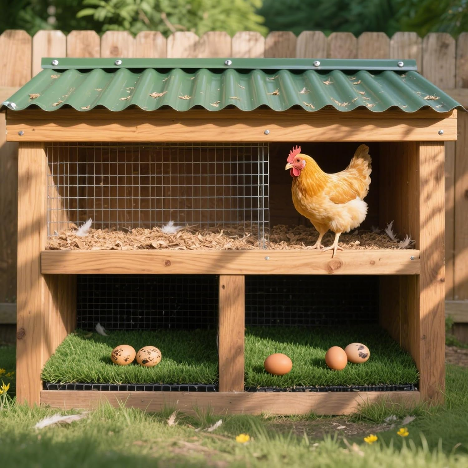 8 Pack Chicken Nesting Box Pads for Chicken Coop, 12"X12" Reusable Artificial Grass Nesting Pads Washable Laying Eggs Turf Egg-Protecting Mats for Coops, Pets & Crafts image number 3