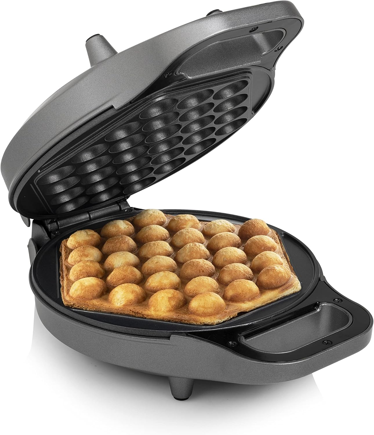 Princess 132465 Bubble Waffle Iron, 180&deg; Hinged, 700 Watt, 0.7 M Cable Length, Non-Stick Coating, Black image number 3