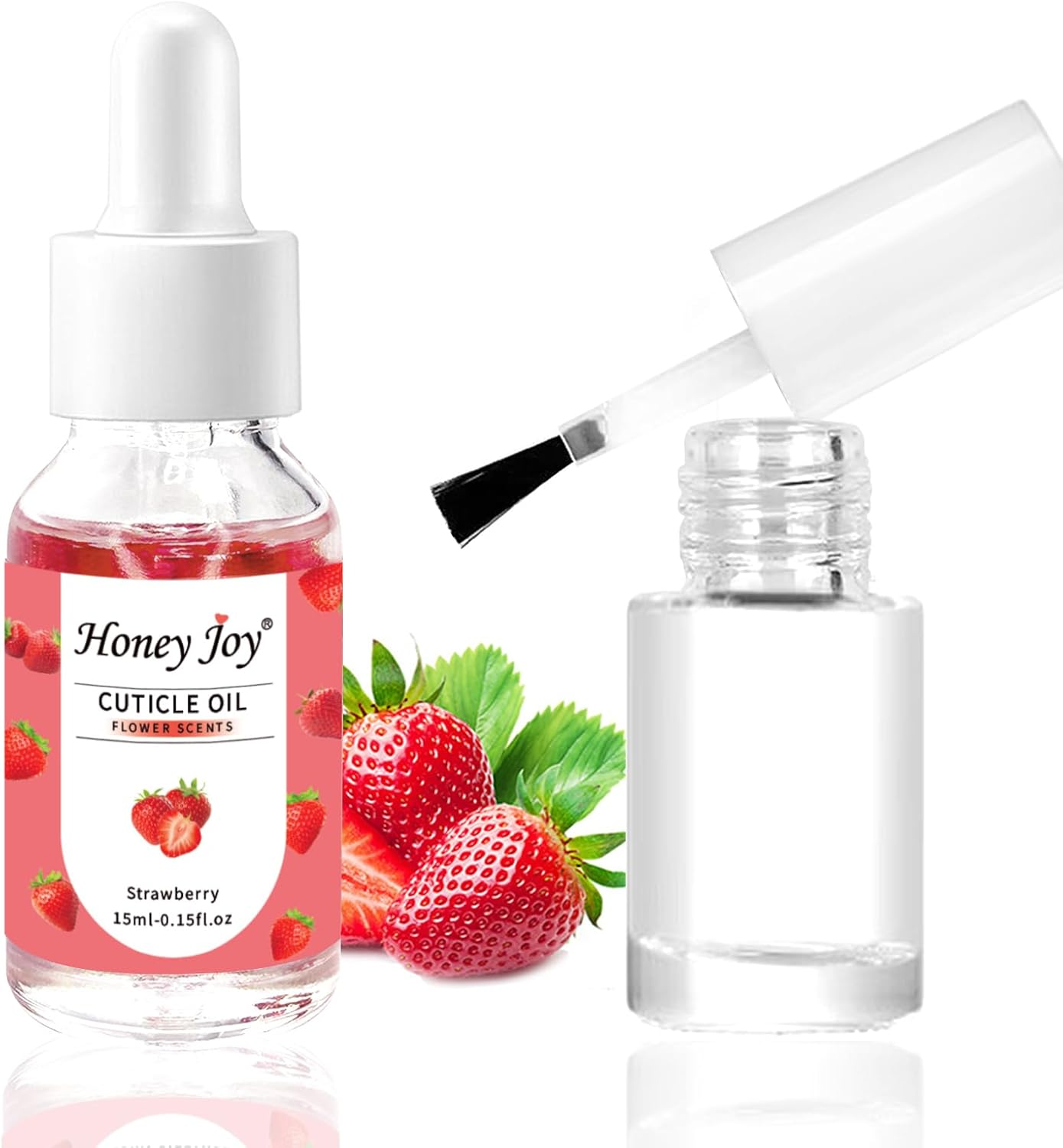 Cuticle Oil Scented Moisturizing Nail Oil, Organic Rosehip Cuticle Remover Liquid, Ultra Nourishing Nail Care, Infused with Real Flowers for Nails & Nail Oil Cuticle, 0.5 Fl. Oz (15Ml, Strawberry) image number 4