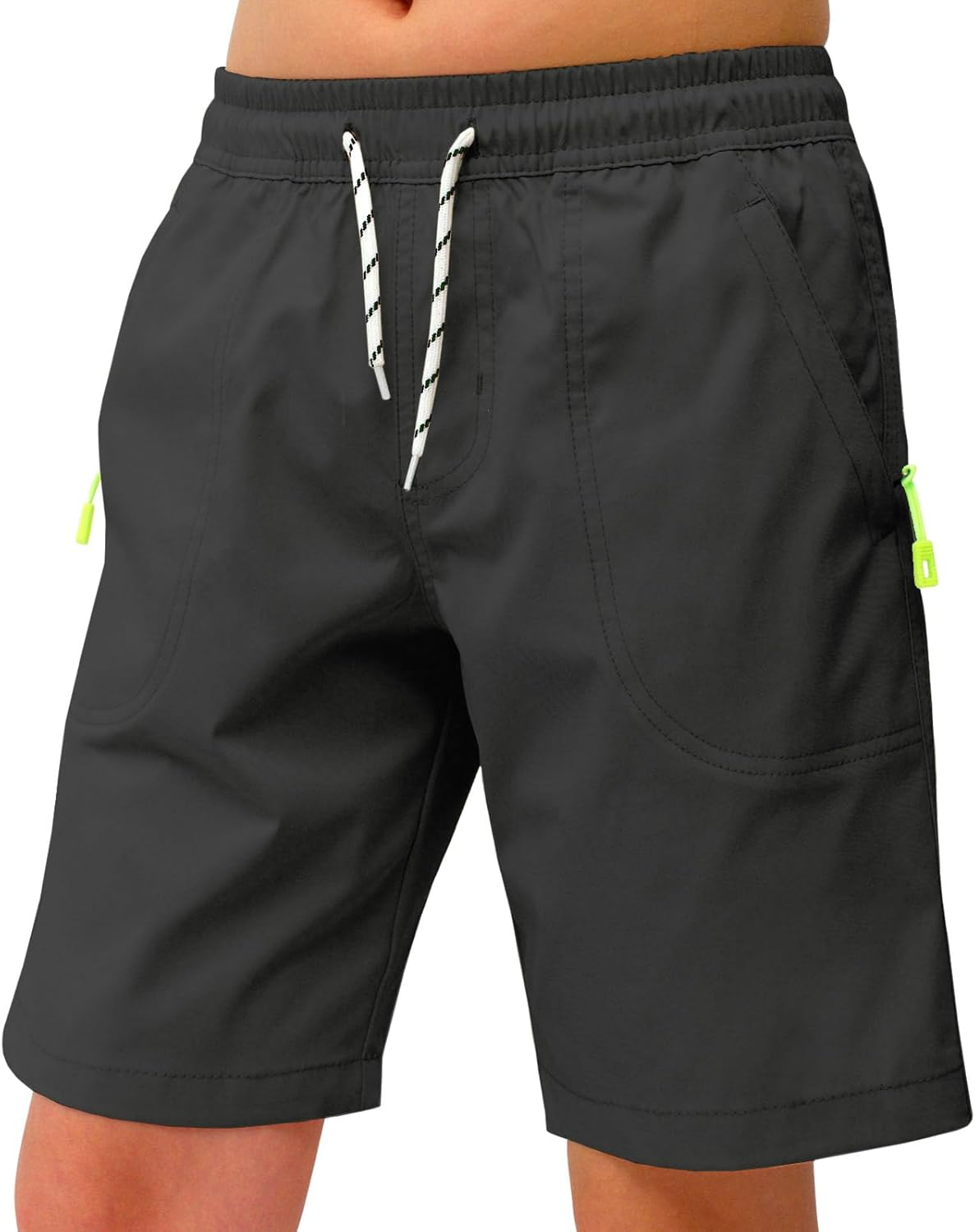 Hill & Sea Boys Shorts Casual Classic Fit Drawstring Summer Beach Twill Shorts with Zipper Pockets image number 6