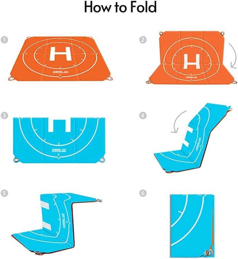 Sazak 50Cm/20Inch Universal Drone Landing Pad Foldable Double-Side Waterproof Helreplacement for DJI Mavic Mini/ Mini2/ Air 2S/ Air 2/ Mavic 2 Pro/Fpv image number 1