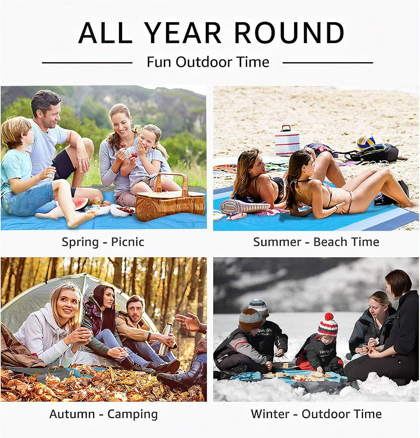 Sand Free Beach Blanket, Extra Large Waterproof Beach Mat-Lightweight Quick Drying Heat Resistant Outdoor Picnic Mat for Travel, Camping, Hiking and Music Festivals image number 5