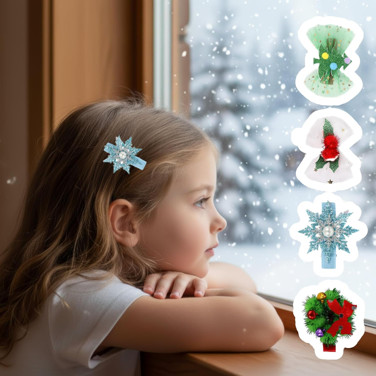 RTRTGS Pack of 4 Christmas Hair Accessories, Reindeer Antlers Hair Clips, Stylish Hair Clips, Women for Christmas and Festive Occasions image number 2