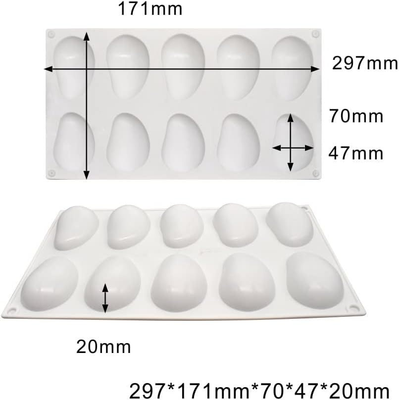 Silicone Mold Dessert Silicone Cake Mold for Baking Fondant Mould Fruit Shape Sugar Candy Jelly Bakeware Chocolates Mould (Mango H_11.68X6.84X0.8 Inch) image number 2