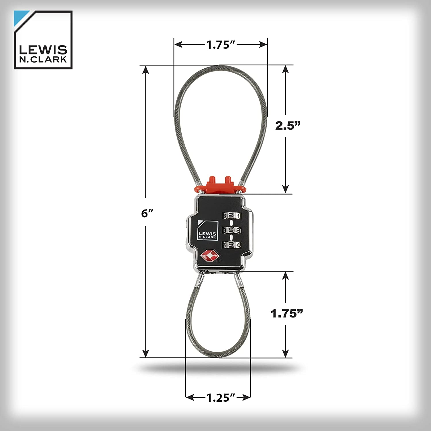 Lewis N Clark Triple Security Lock: TSA Luggage Locks for Suitcases, Carry On, Laptop Bag & More, Set Combination Lock to Create Secure Padlock for Travel, Vacation, Business, or Backpacking - Blue image number 4