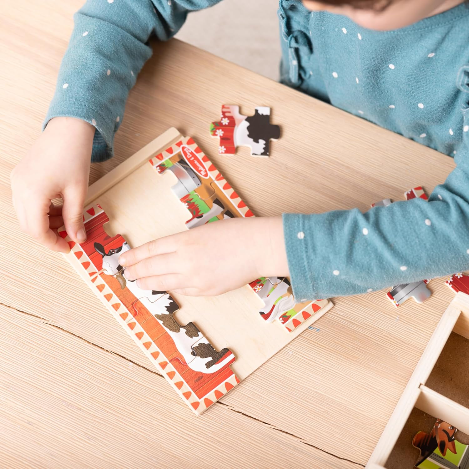 Melissa & Doug - Farm Puzzles in a Box image number 1