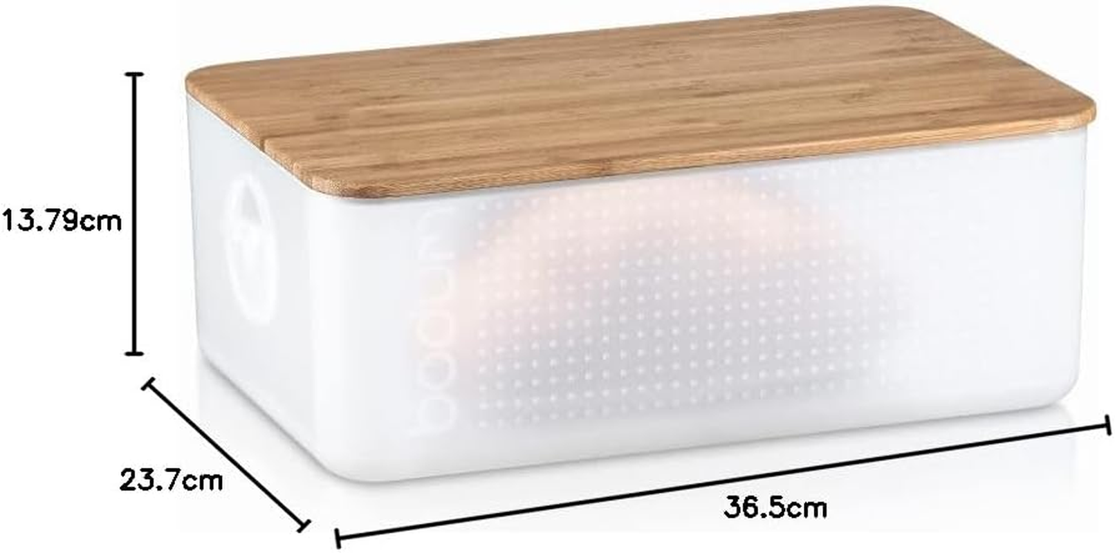 Bodum Bread Box with Cutting Board, Black, 11555-01, Large