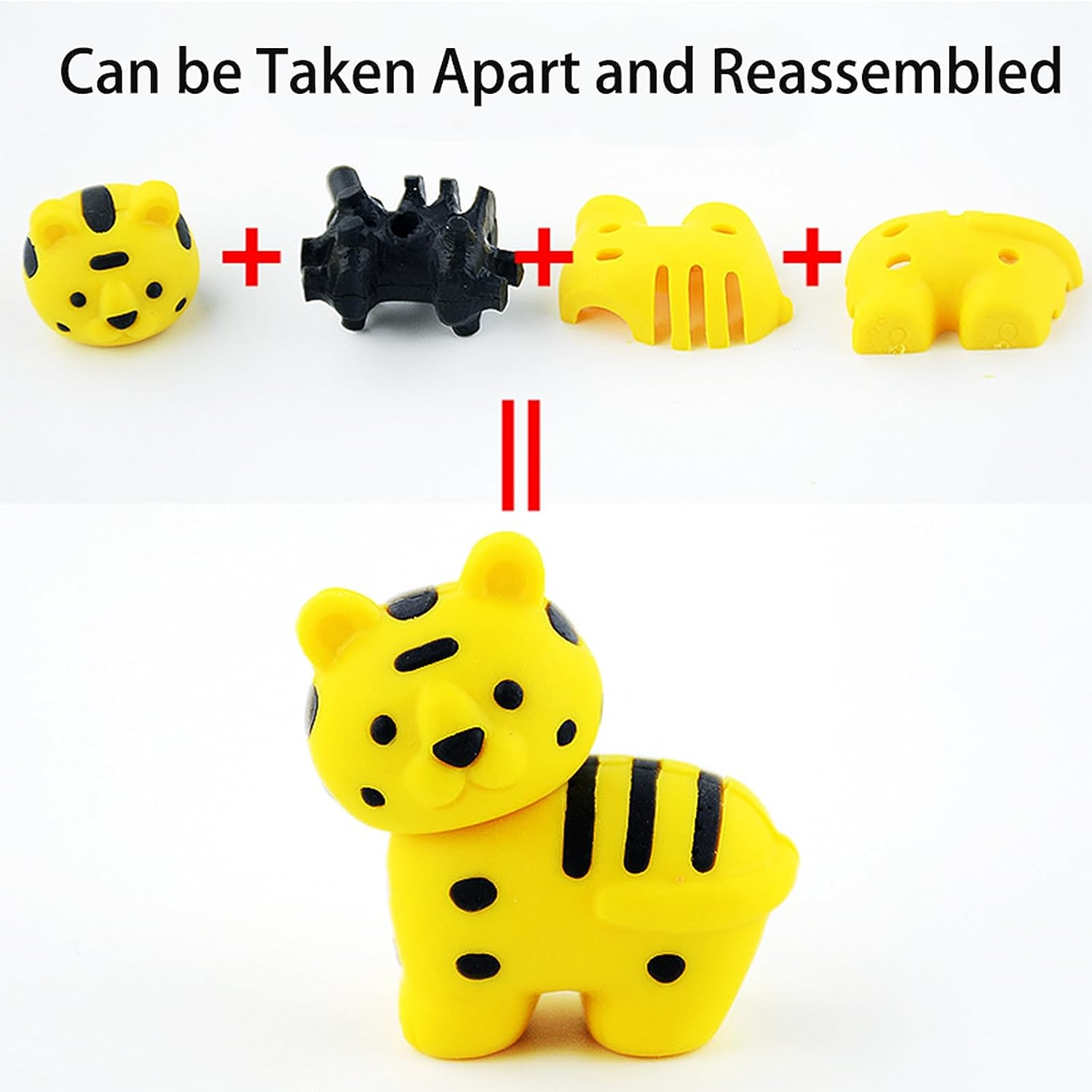60Pcs Animal Erasers Desk Pets for Kids Animal Pencil Erasers Bulk Puzzle Eraser Toys Gifts for Classroom Prizes,Game Reward,Treasure Box,Easter Egg Fillers,Goodie Bag Stuffers,Party Favors image number 2