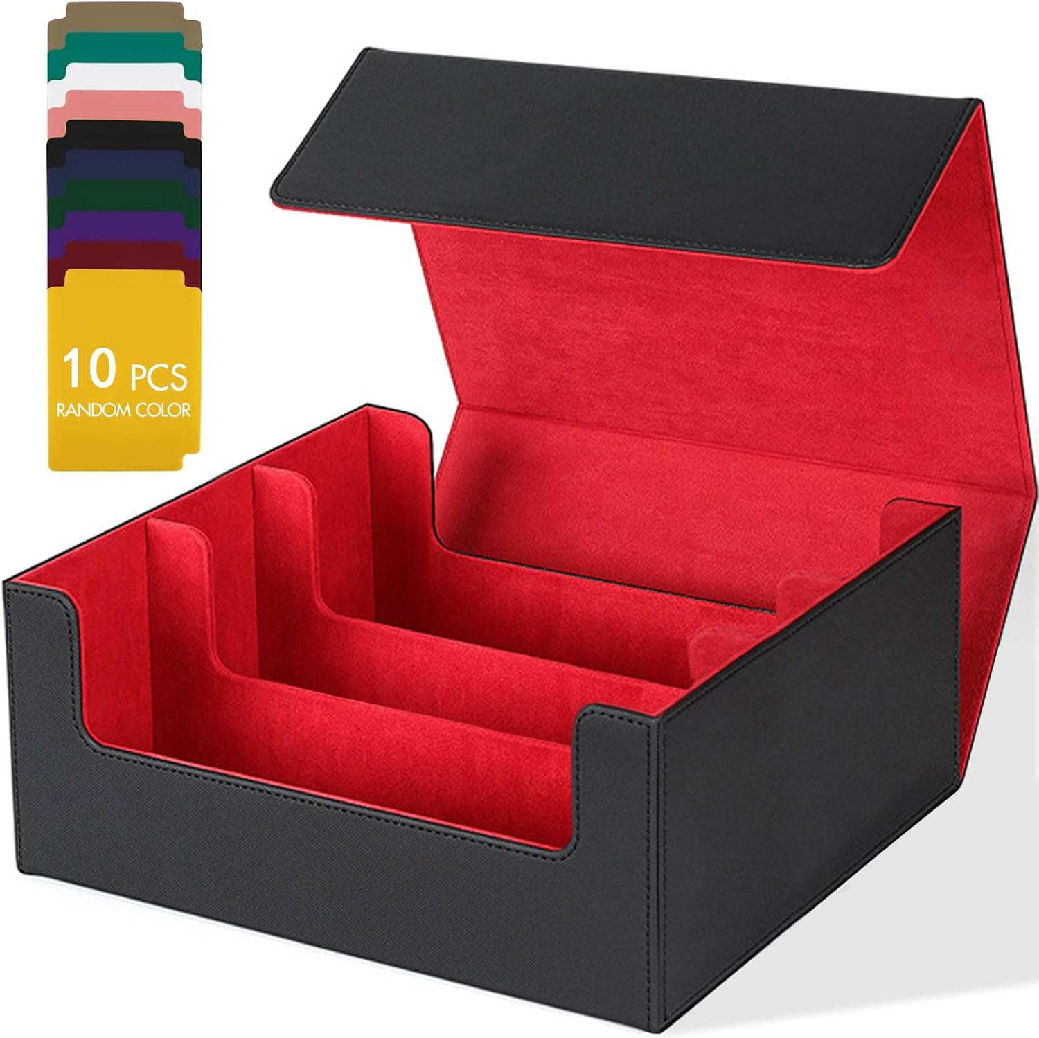 3-Row Card Storage Case for 1800+ Cards,Mtg Deck Box Storage Trading Card Storage Box Mtg Card Storage Magic Card Storage Box Trading Card Box Ideal for Trading Cards and Sports Cards &ndash; Black & Grey