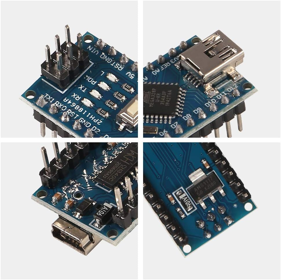 AITRIP 3Pcs for Arduino Mini Nano V3.0 Atmega328P 5V 16M Micro Controller Board Module with 3Pcs USB Cable Compatible with Arduino IDE image number 2