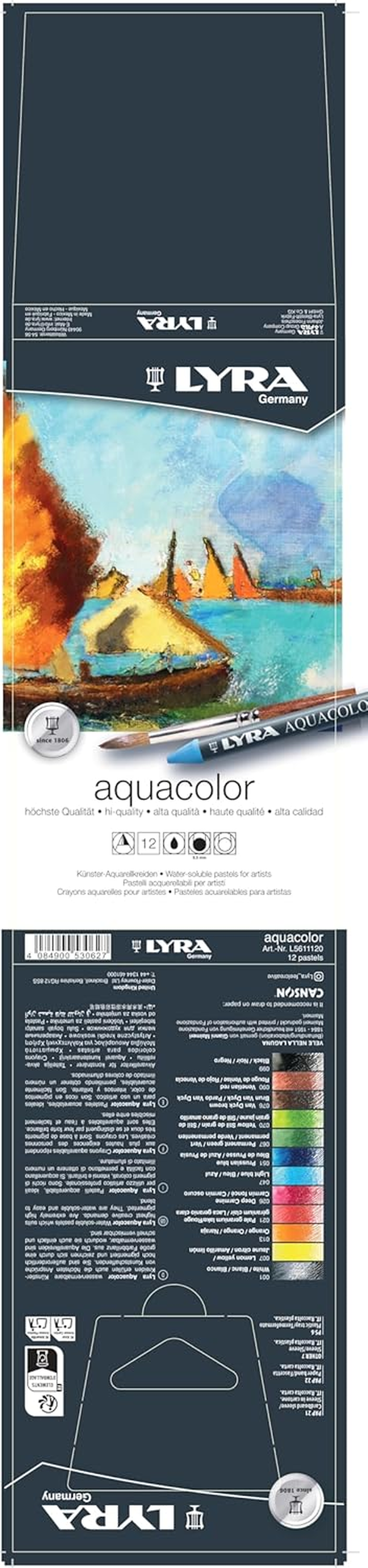 Lyra Aquacolor Wax Crayons Marker (12-Pieces Set) image number 3