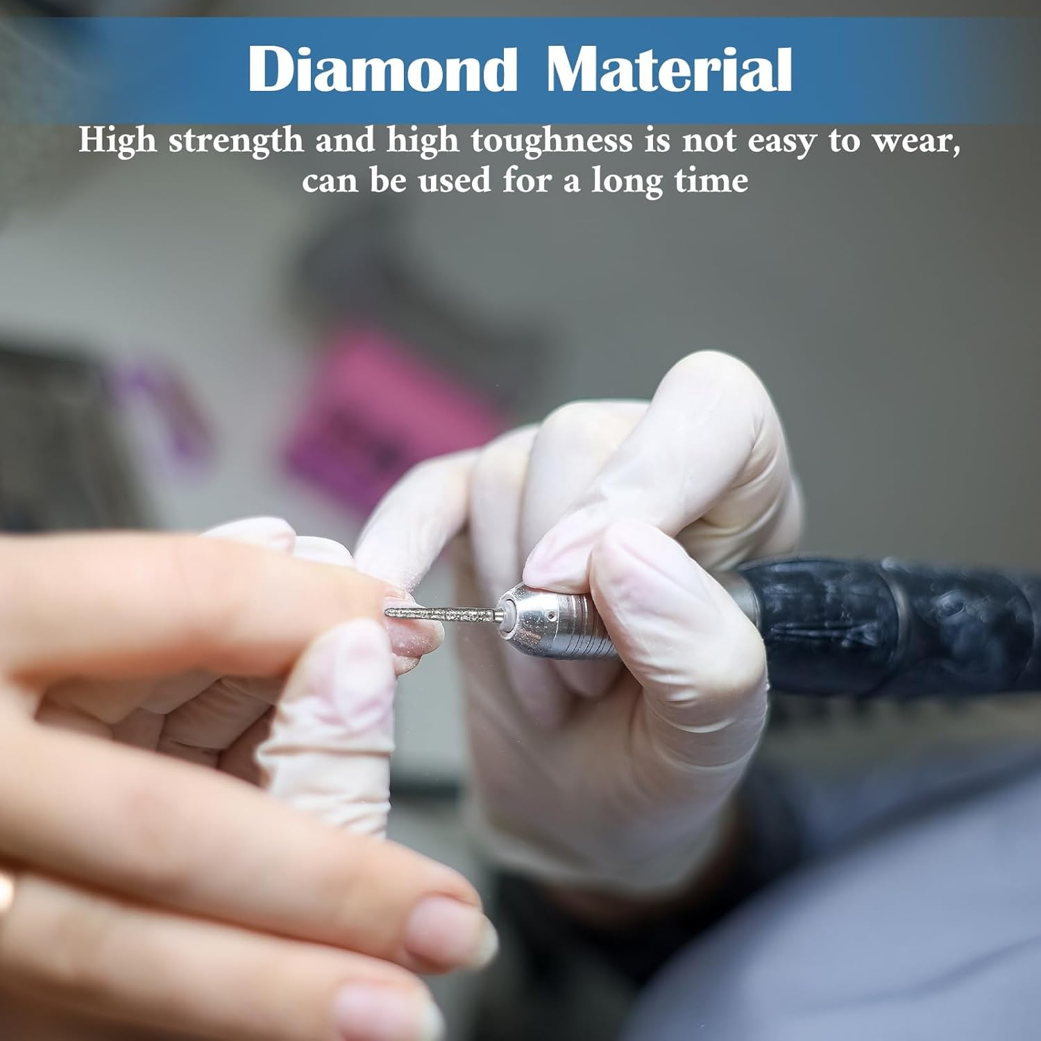 Pack of 6 Cuticle Drills, Reusable Nail Cutter Bits with Case, Diamond Flames Cuticle Cutter, Professional Cuticle Cleaning Tool Medium Grit for Nail Care Foot Care image number 1