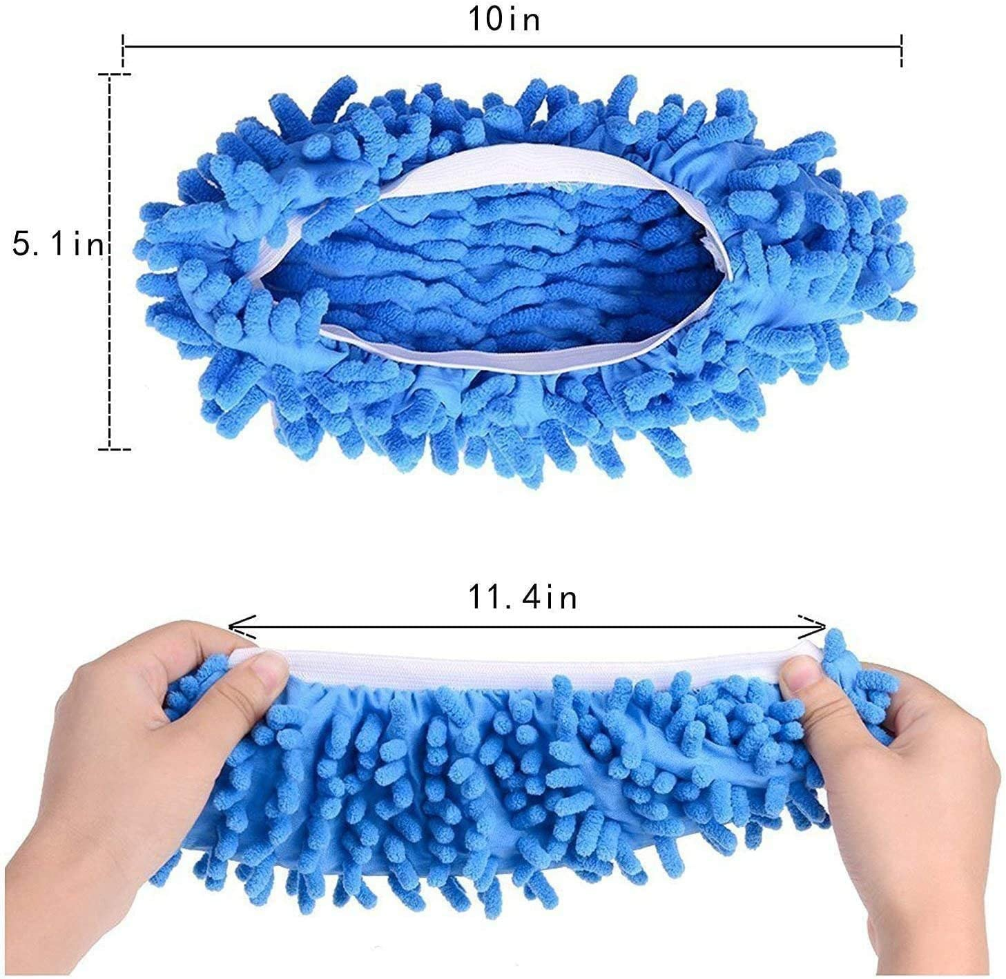 ALINK 10 Pieces Microfiber Mop Slippers Shoes Cover Soft Washable Reusable Floor Polishing Dust Dirt Hair Men Women Sweeper Cleaning Mop Tool for House Office Bathroom Kitchen, Multicolored 5 Pairs image number 3
