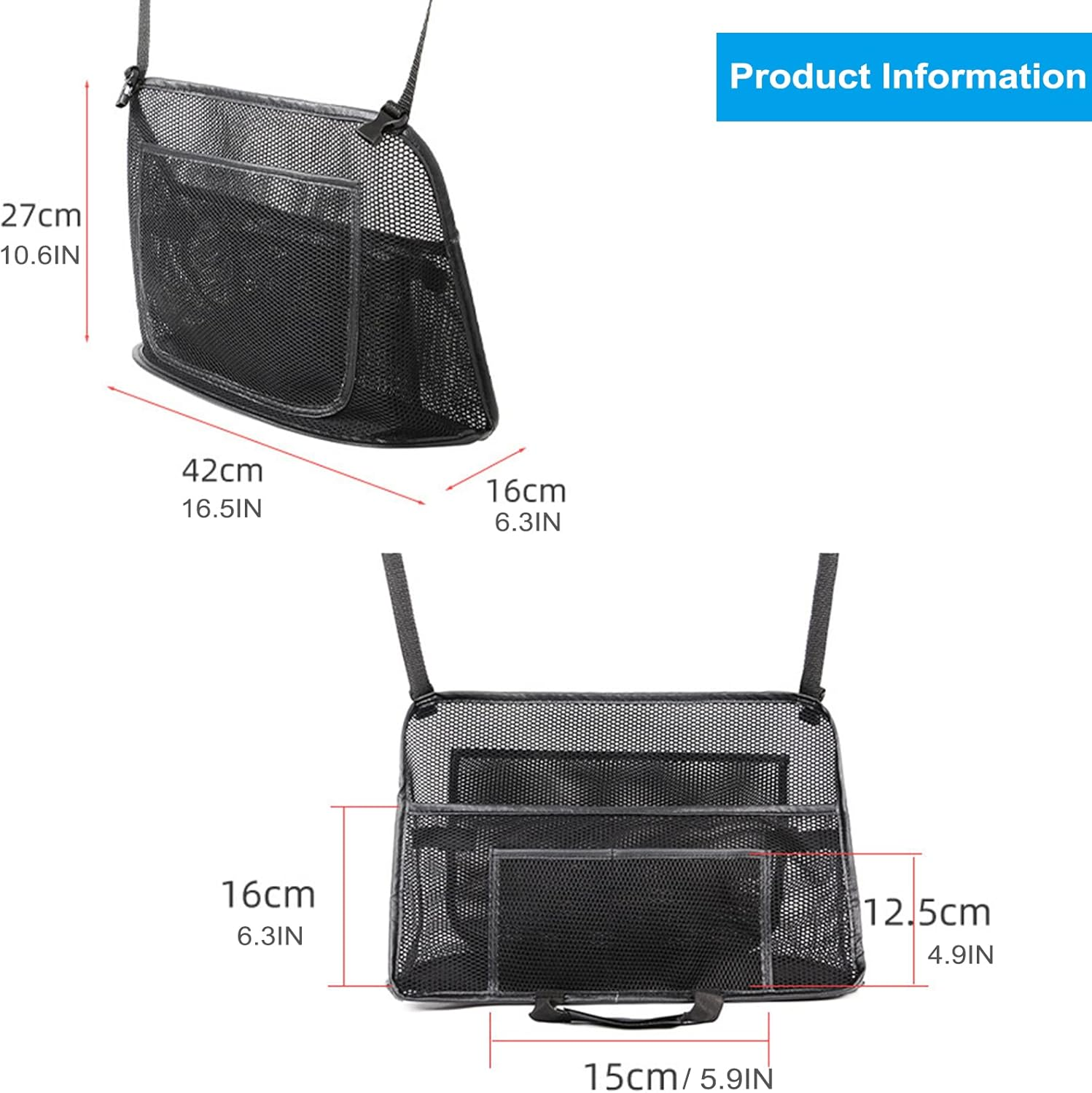 Car Seat Bag Holder,Car Net Pocket Handbag Holder between Front Seats,Car Handbag Purse Holder,Car Mesh Organizer,Purse Holder for Car,Large Capacity Car Net Bag Barrier of Back Seat Pet Kids