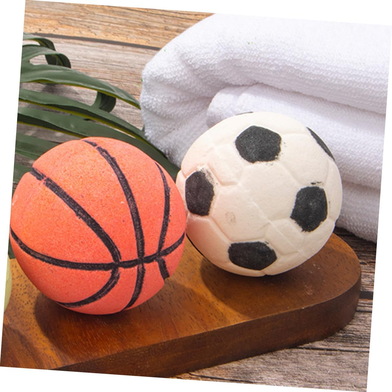 SEWOART 2Pcs Cute Bath Salt Bombs Essential Oil Football Shape Bathing Bomb Natural Shower Salt image number 2