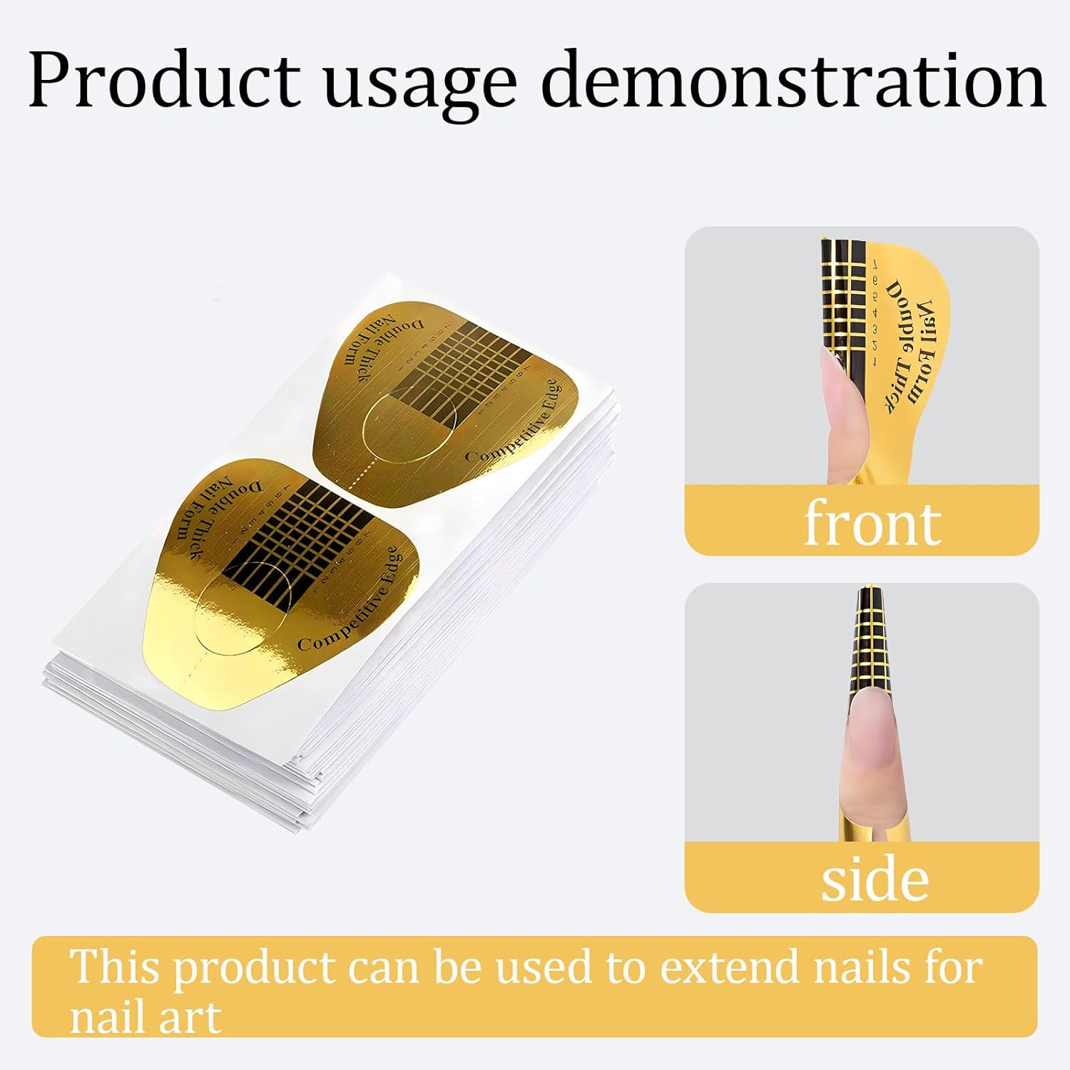 300 Pcs Nail Tips, Long Nail Forms, Gel Nail Stickers, Suitable for Acrylic Nails, UV Gel Nails, Nail Tip Extension Form, Suitable for Home and Salon Use image number 4