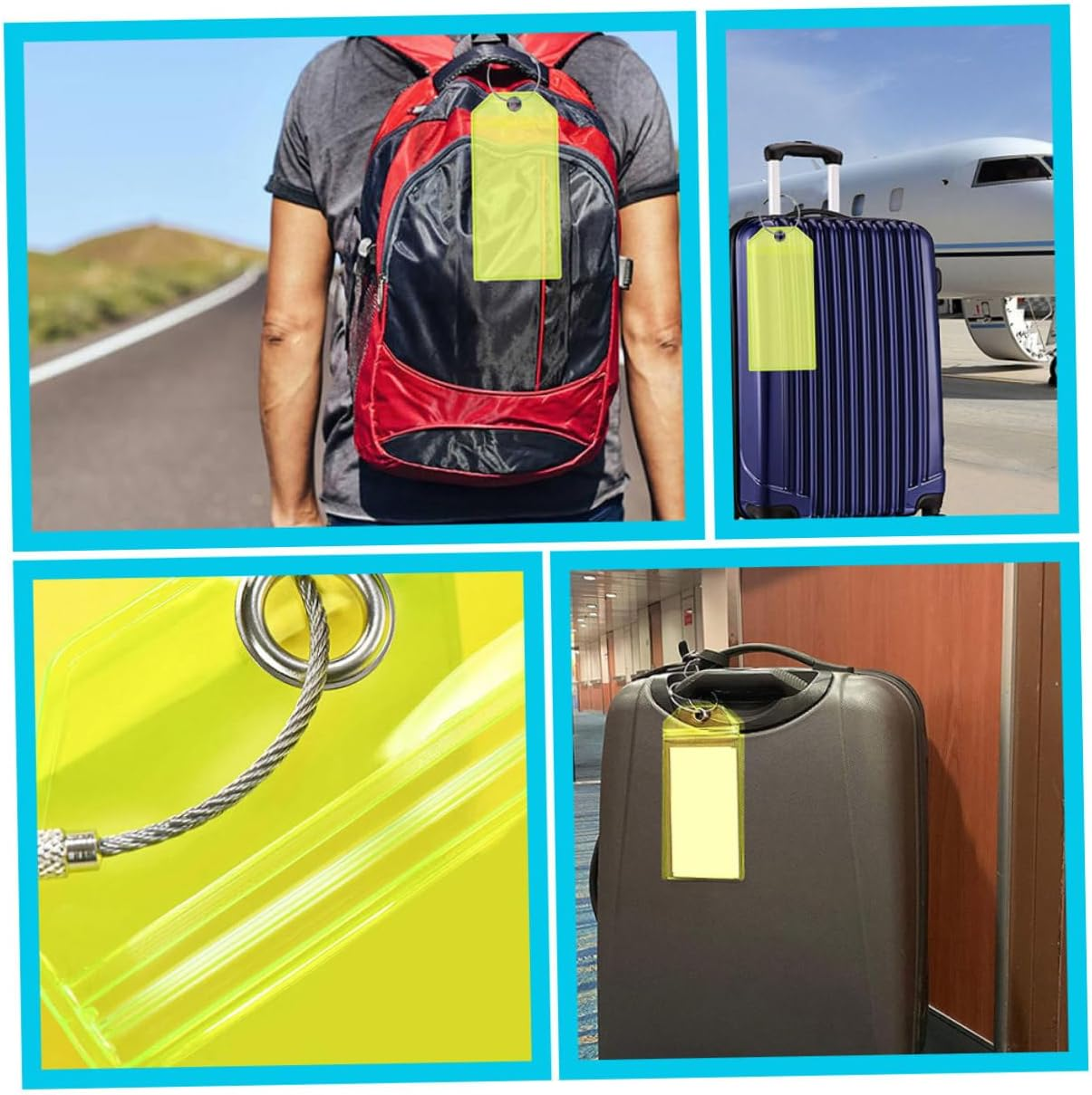 OATIPHO 4Pcs PVC Luggage Tags Travel Suitcase Identifiers Luggage Tags for Suitcases Identify image number 1