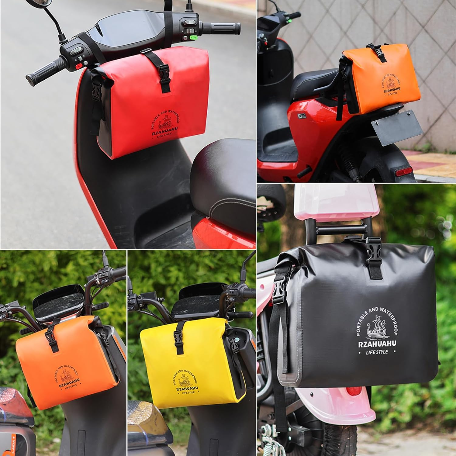 Bicycle Handlebar Bag Waterproof PVC Handlebar Bag for Electric Bike Scooter