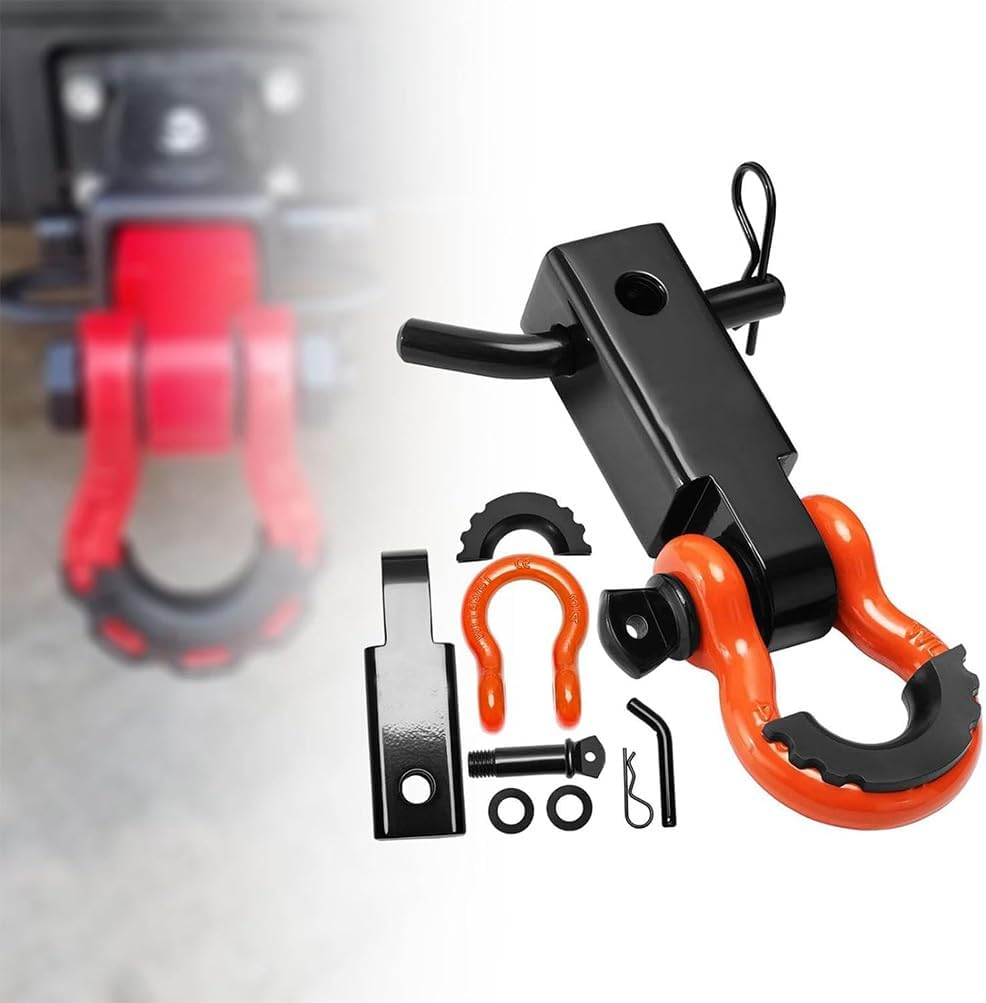 Shackle Hitch Receiver, Heavy Duty Receiver, Trailer Hitch Lock Pin, Towing Accessories for Trucks Vehicle, Receiver Hitches, Accessories for Vehicle Recovery, Connect Tow Strap
