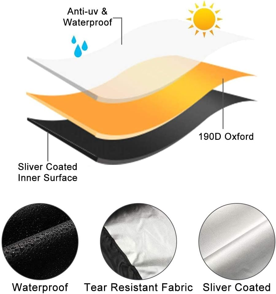 Heavy Duty Mobility Scooter Covers with Storage Bag, Waterproof 190D Oxford Motorbike Protect Cover Anti-Uv Non-Slip Electric Chair Covers Easy to Clean (190X71X117Cm) - 170X61X117Cm image number 3