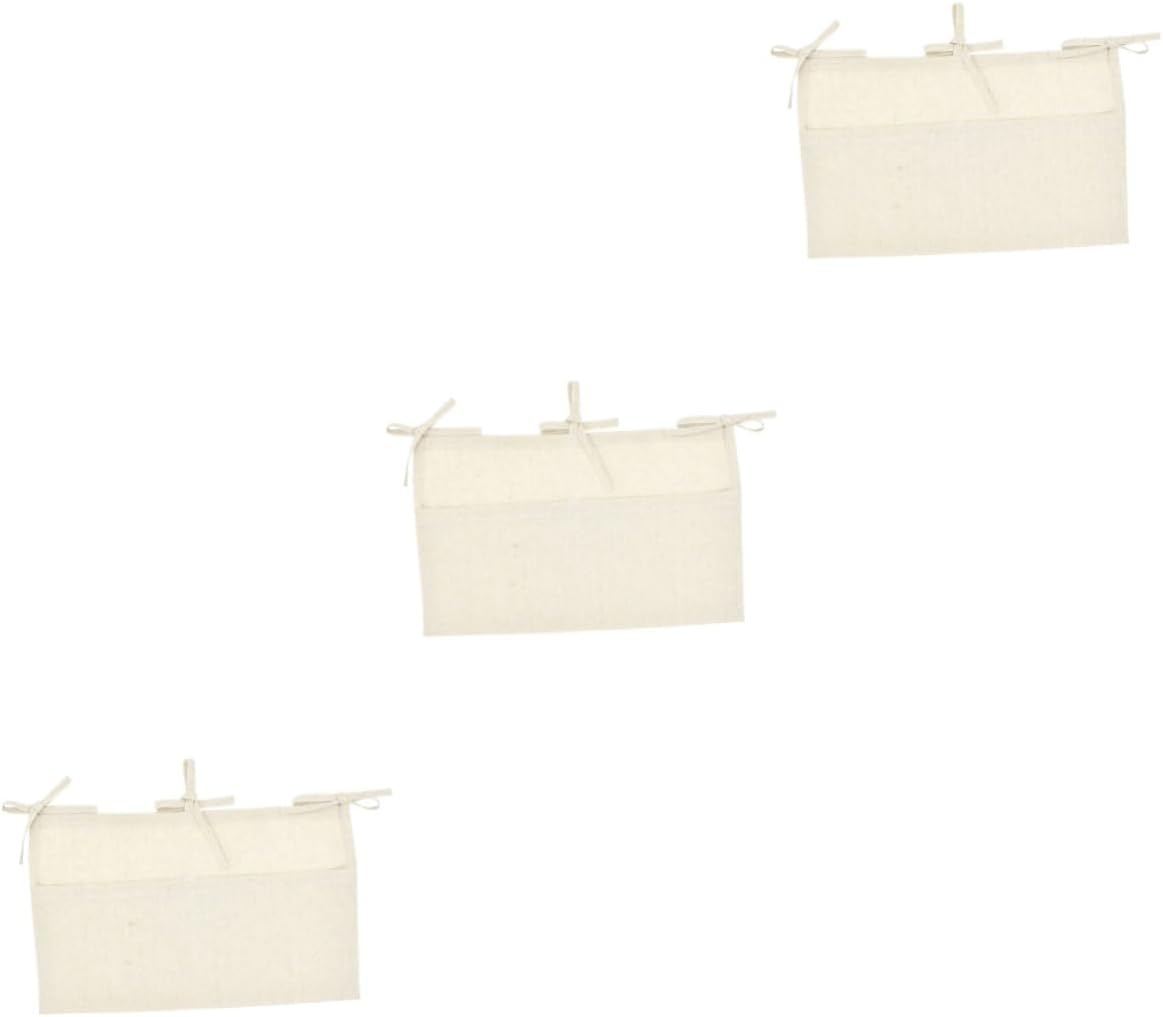 SHOWERORO 3Pcs Kindergarten Crib Bag Diaper Pouch Organizer Straps Double Pocket Sturdy Easy to Use for Nursery image number 6