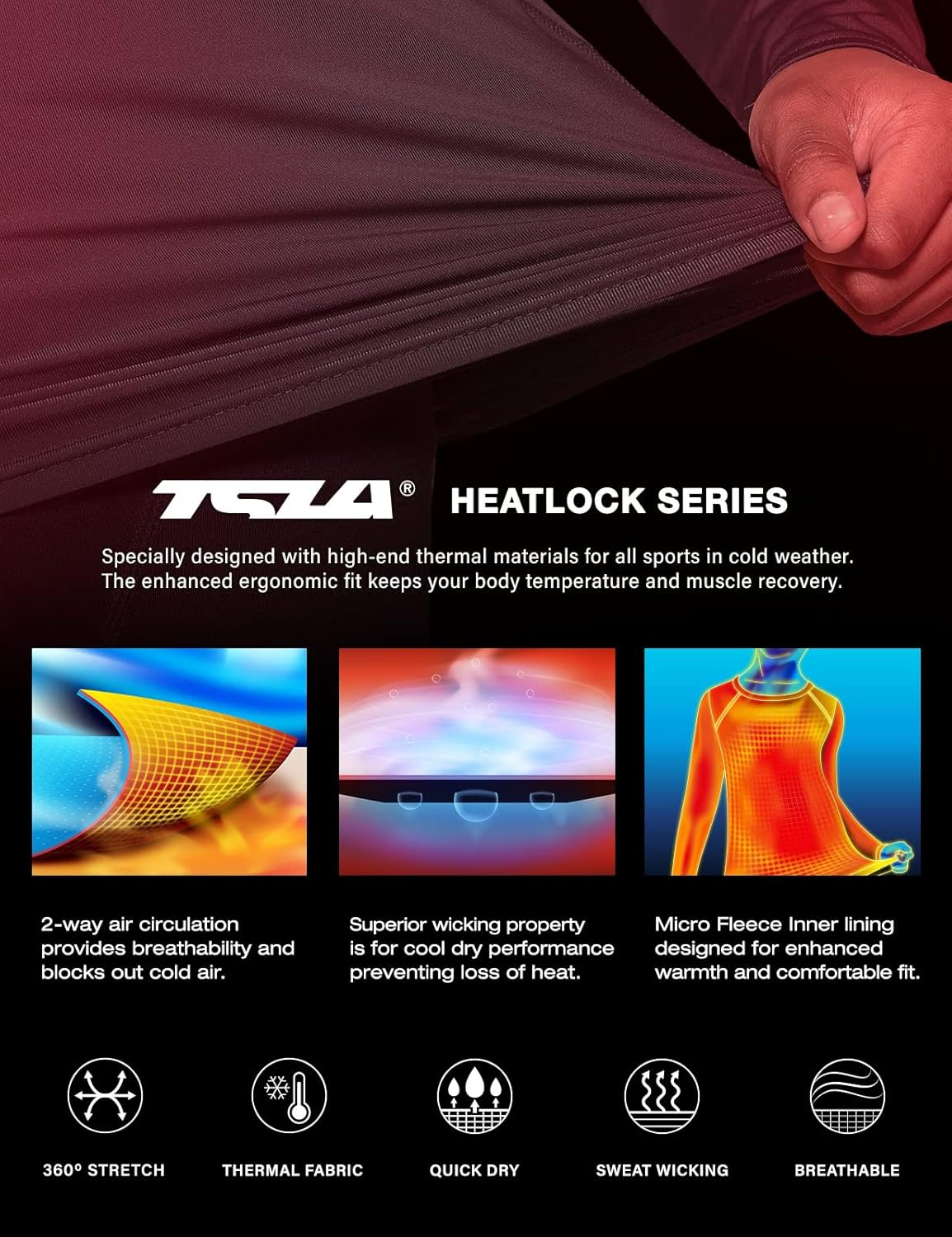 TSLA Kid'S Thermal Compression Tops, Mock Turtle Neck/Crew Neck Fleece Lined Base Layer Shirts image number 4