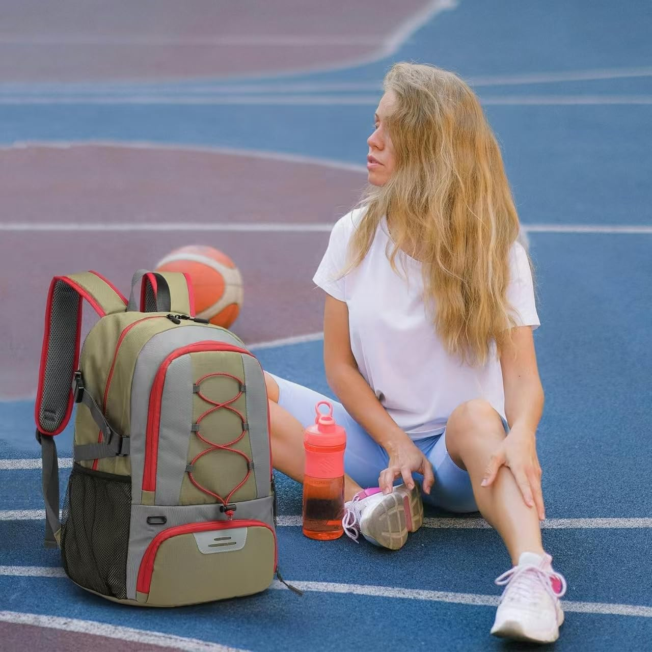 Travel Essentials, Basketball Backpack with Shoes and Ball, Large Sports Bag with Separate Ball Holder & Shoes Compartment,Volleyball, Soccer, Swim, Gym, Travel image number 1