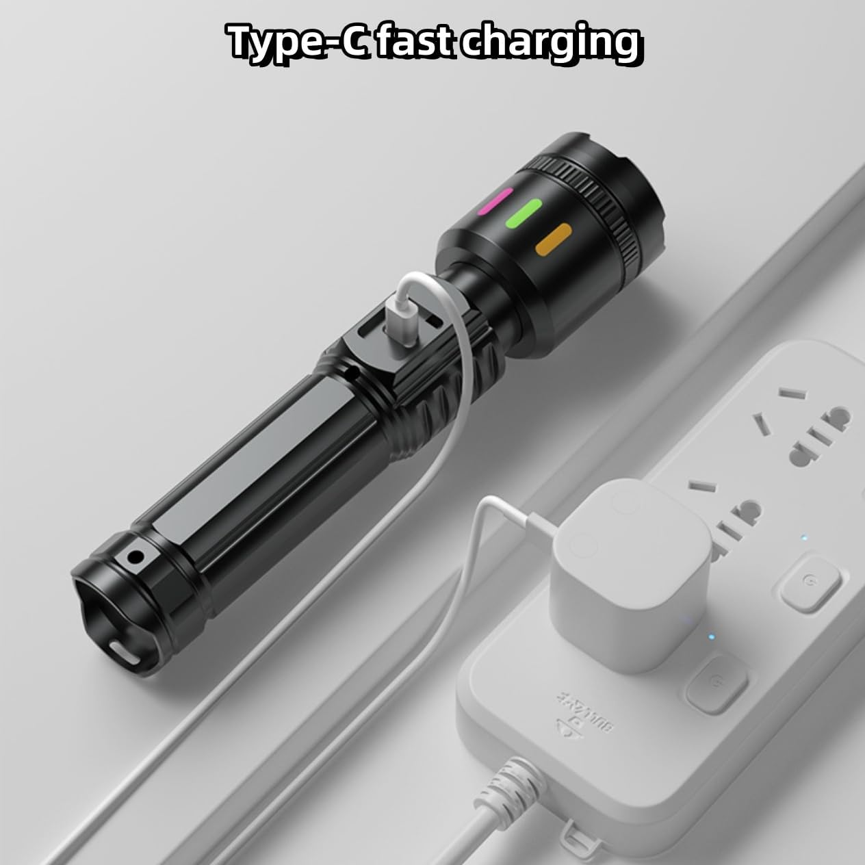 Rechargeable Flashlights 10000 Lumens, Handheld Tactical Torch, Led Flashlight for Home, Tactical Flashlight for Emergencies,4 Modes, IPX5 Waterproof, Super Bright Torch for Camping,Outdoor image number 6