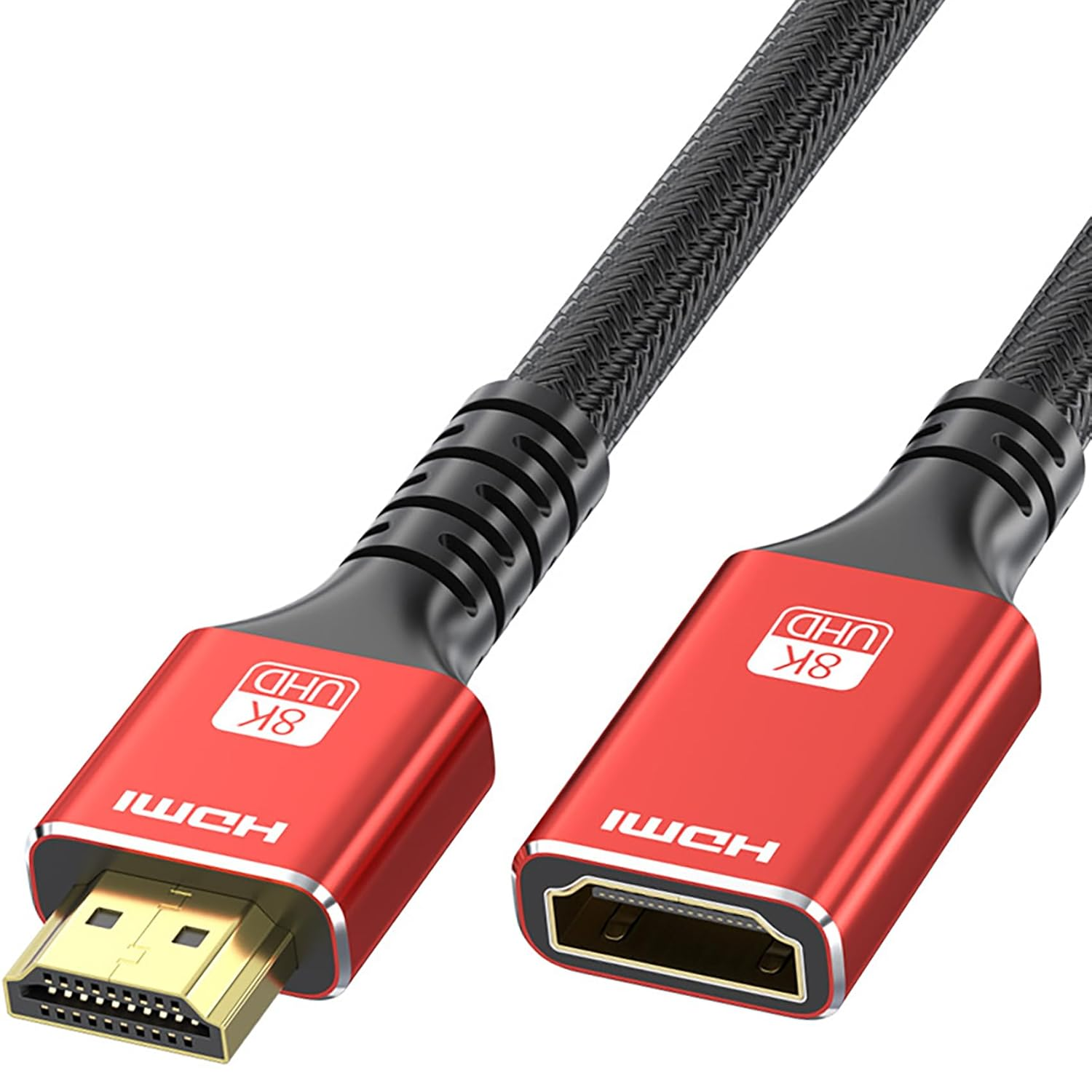 Tunghey 8K HDMI Male to Female Cable, HDMI Extension Extender Adapter for TV, 4K120Hz 8K60Hz 2.1 Ultra High Speed 48Gbps, Compatible with Ro-Ku/Fir-E TV Stick, PS5, UHD TV PC, Blu-Ray (0.5M)