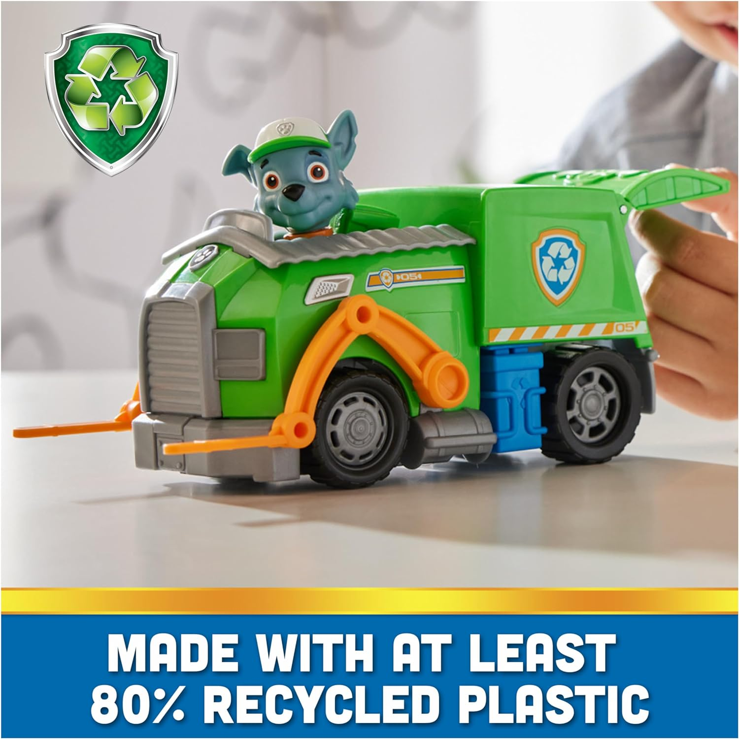 PAW Patrol, Rocky&rsquo;S Recycle Truck, Toy Truck with Collectible Action Figure, Sustainably Minded Kids&rsquo; Toys for Boys & Girls Aged 3 and Up image number 5