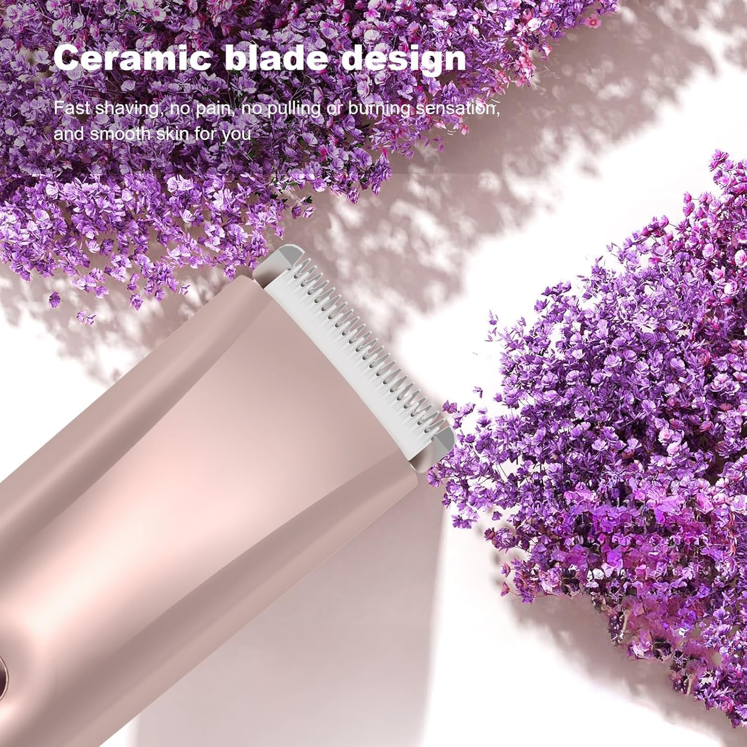 2 in 1 Women Electric Shaver Dual Head Bikini Trimmer for Women IPX7 Waterproof Wet & Dry Use Body Hair Trimmer and Facial Hair Remover for Bikini Underarm Leg Arm Body Face image number 6