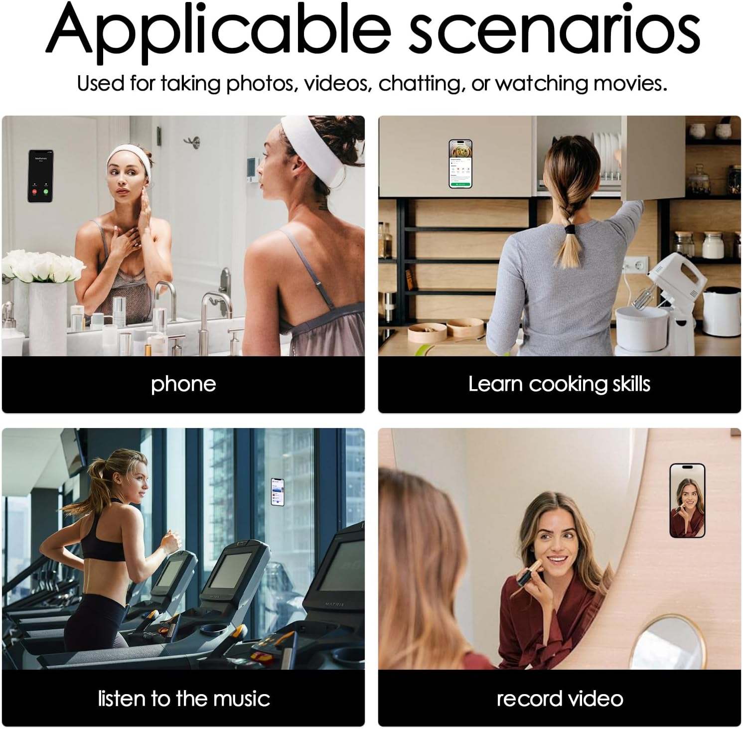 SUNNIFLY 4 Pieces Mobile Suction Cup, Suction Cup for Mobile Phone Can Be Used to Watch Videos, Take Selfies, Adhesive Suction Cup on the Back of the Phone, Removable image number 4