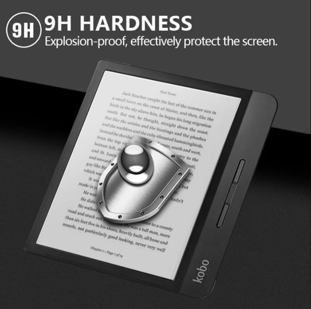 Electro-Weideworld [2 Pack] Screen Protector for Kobo Libra Colour/Kobo Libra 2/Kobo Libra H2O (7 Inch), Tempered Glass, Anti-Scratch, 9H Hardness image number 1