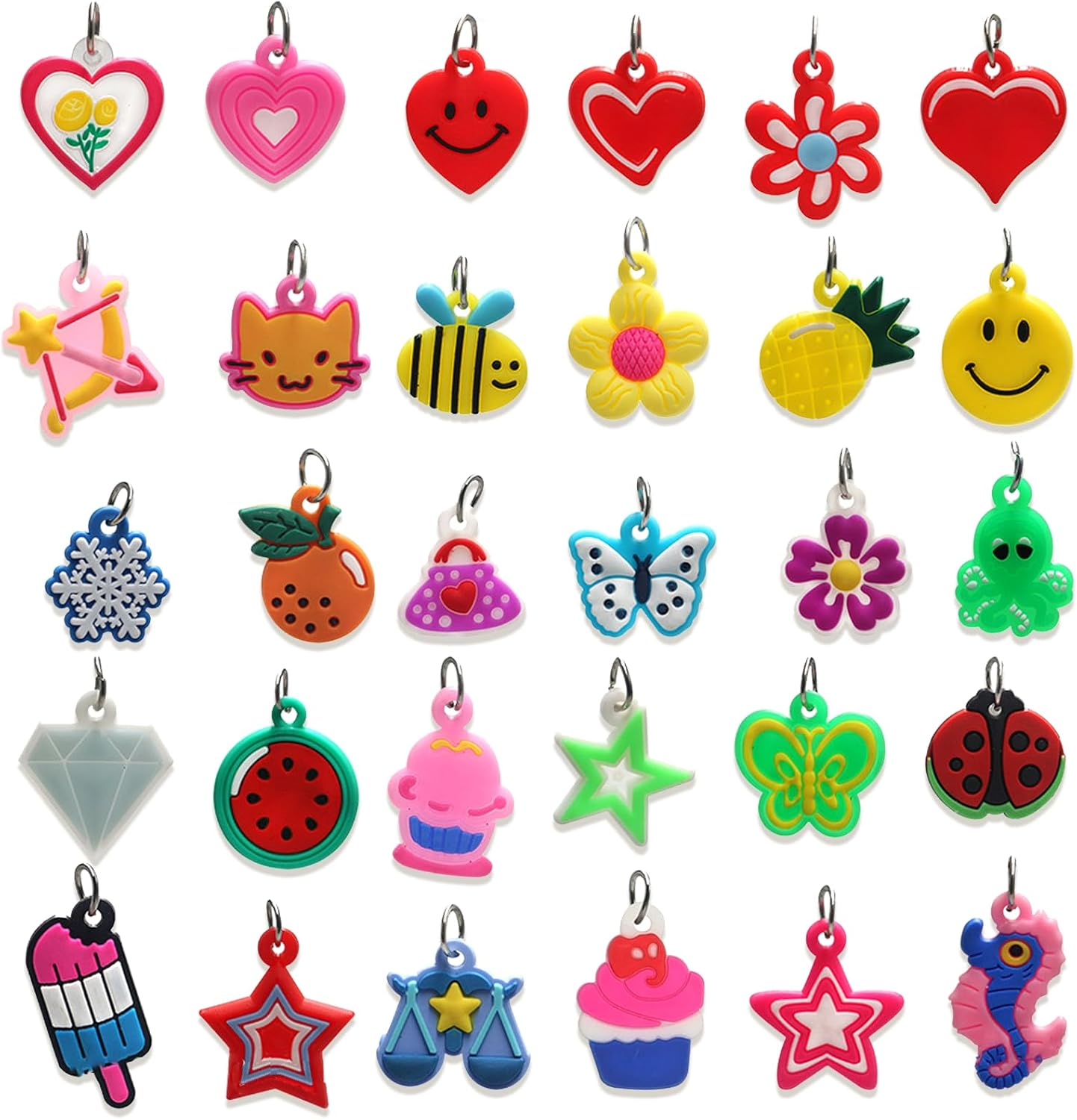 120Pcs Colorful Rubber Loom Band Charms Mixed Bracelet Charms Braided Rubber Band Kit Colorful Jewelry Making Kit for DIY Necklaces Suitable for Handmade DIY Enthusiasts image number 5