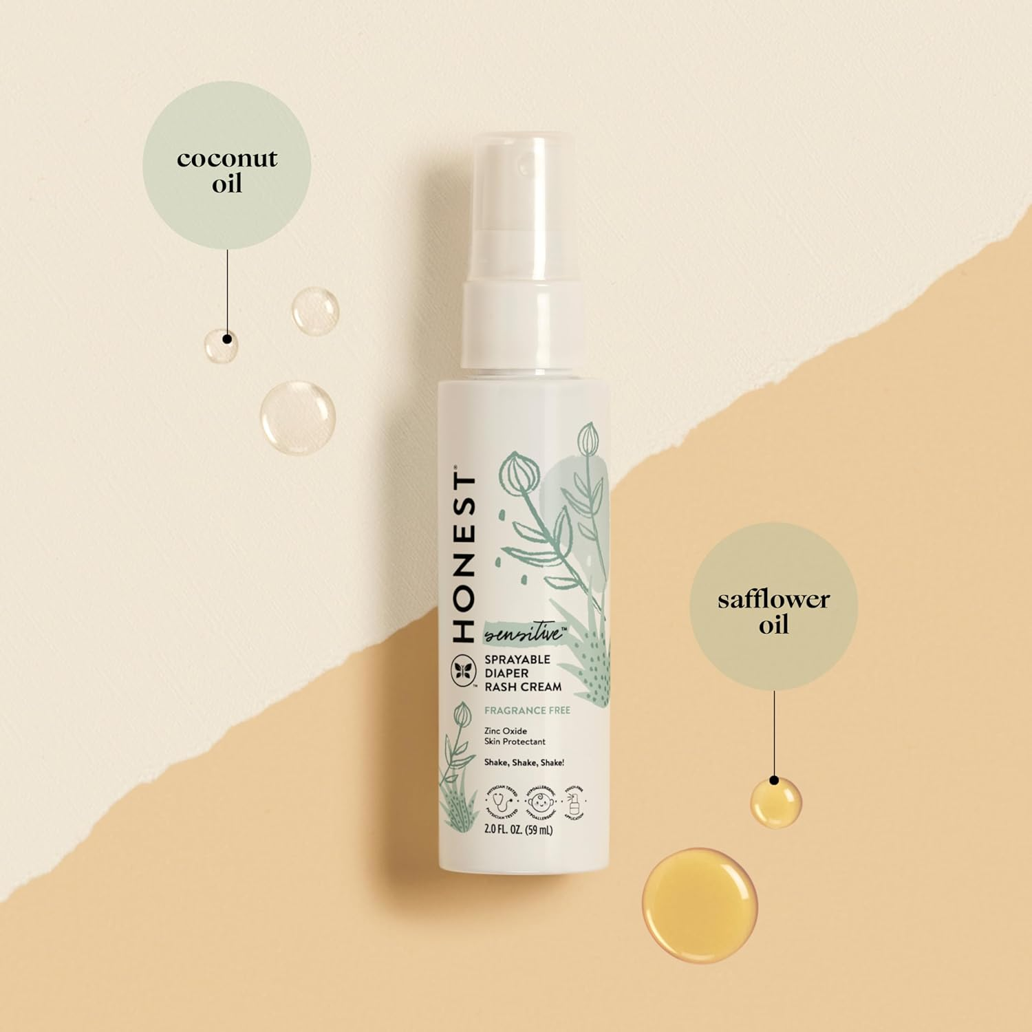 Honest Sprayable Diaper Rash Cream by Honest for Kids - 2 Oz Cream, 59.148000000000003 Millilitre image number 6