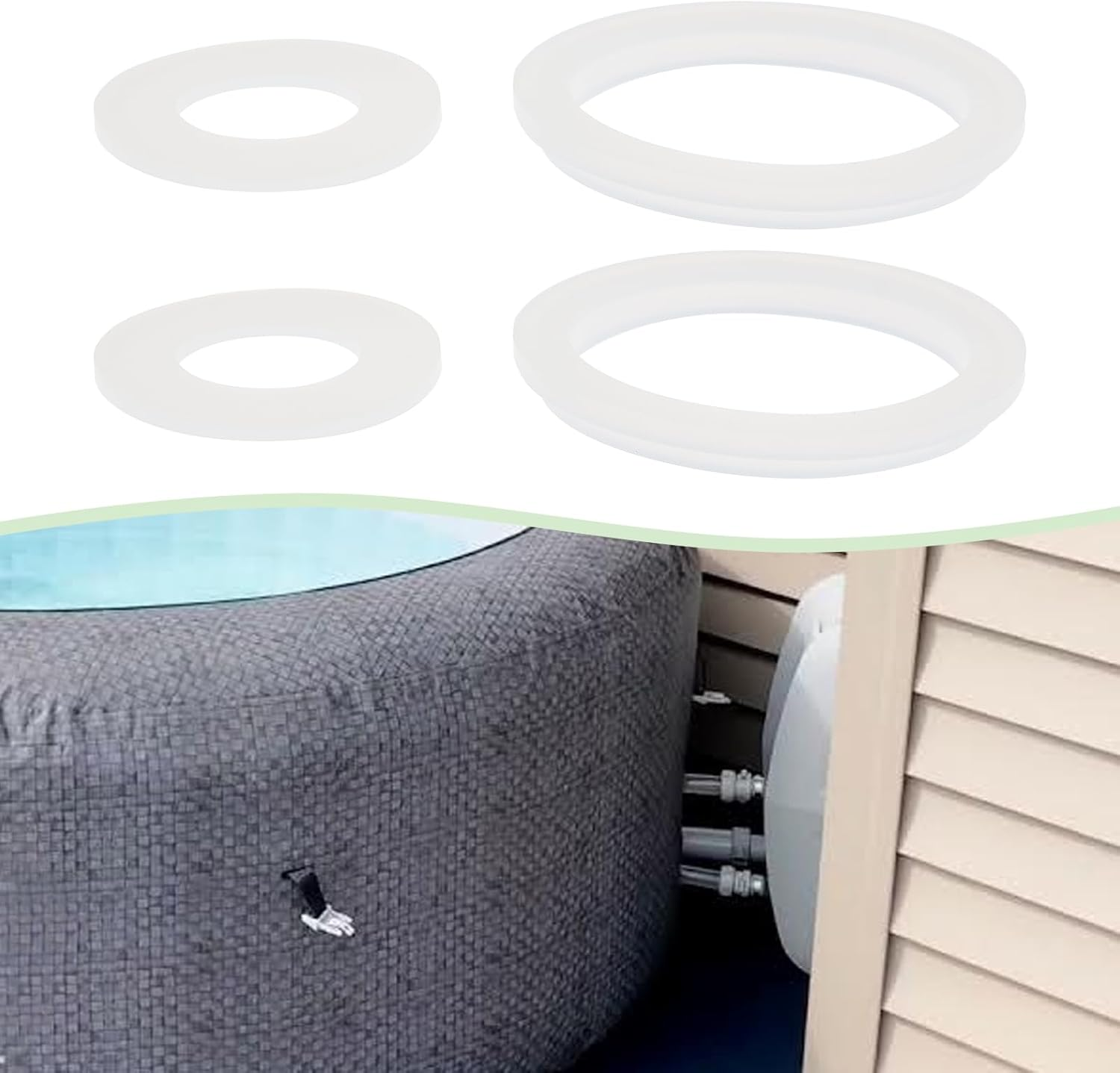 2Set Connector Seals Gaskets Rubber Seal Set a + B/C Compatible with Bestway Coleman Saluspa Compatible with Lay-Z-Spa Compatible with Airjet Models New Shape Pump image number 5