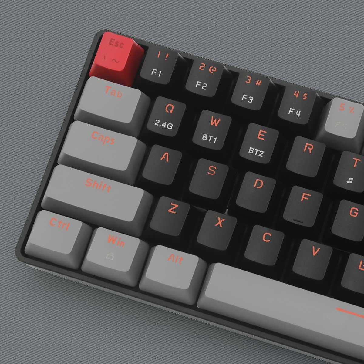 Qisan Mechanical Gaming Keyboard, Dual Mode 2.4G/BT Wireless, 60% Layout, US Layout, Red Switch, 68 Keys, Computer Keyboard, Gaming Pc, Wireless Gaming Keyboard image number 6