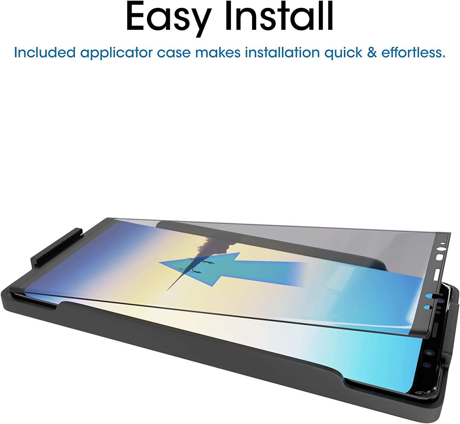 Galaxy Note 8 Screen Protector Glass, Amfilm Full Coverage (3D Curved) Screen Protector with Dot Matrix & Installation Tray for Samsung Galaxy Note 8 (Black) image number 2