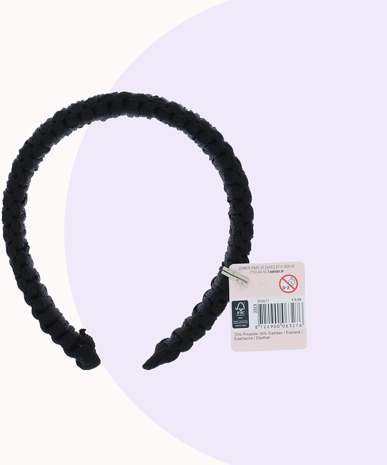 Zenner Braided Headband Black - Classic Braided Headband with Comfortable Fit - Versatile Design for Everyday Use - Elegant Accent for Casual and Styling Looks